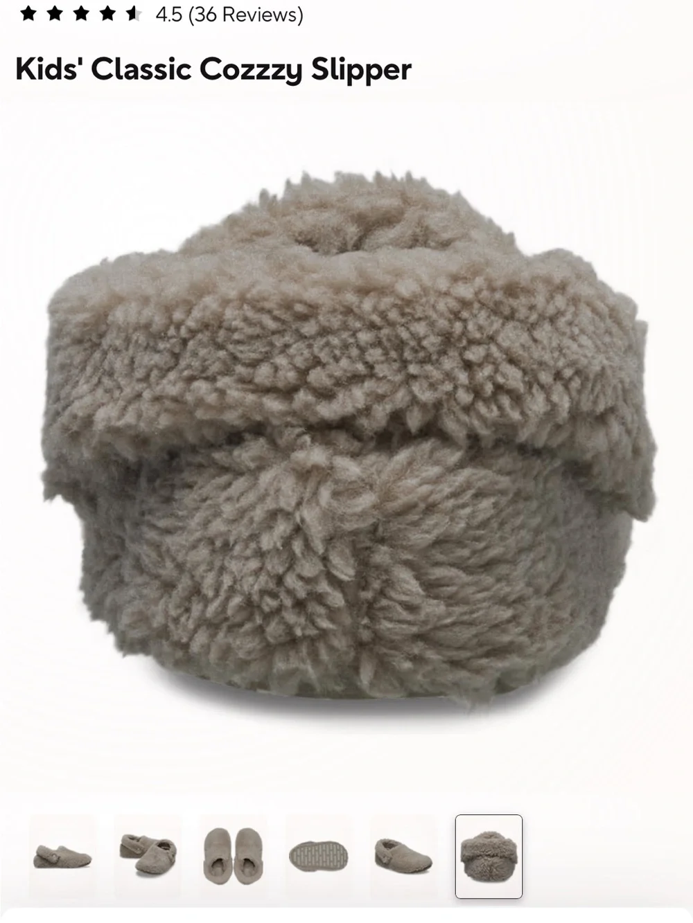 CROCS Kids Cozy Fuzz Slippers in Mushroom